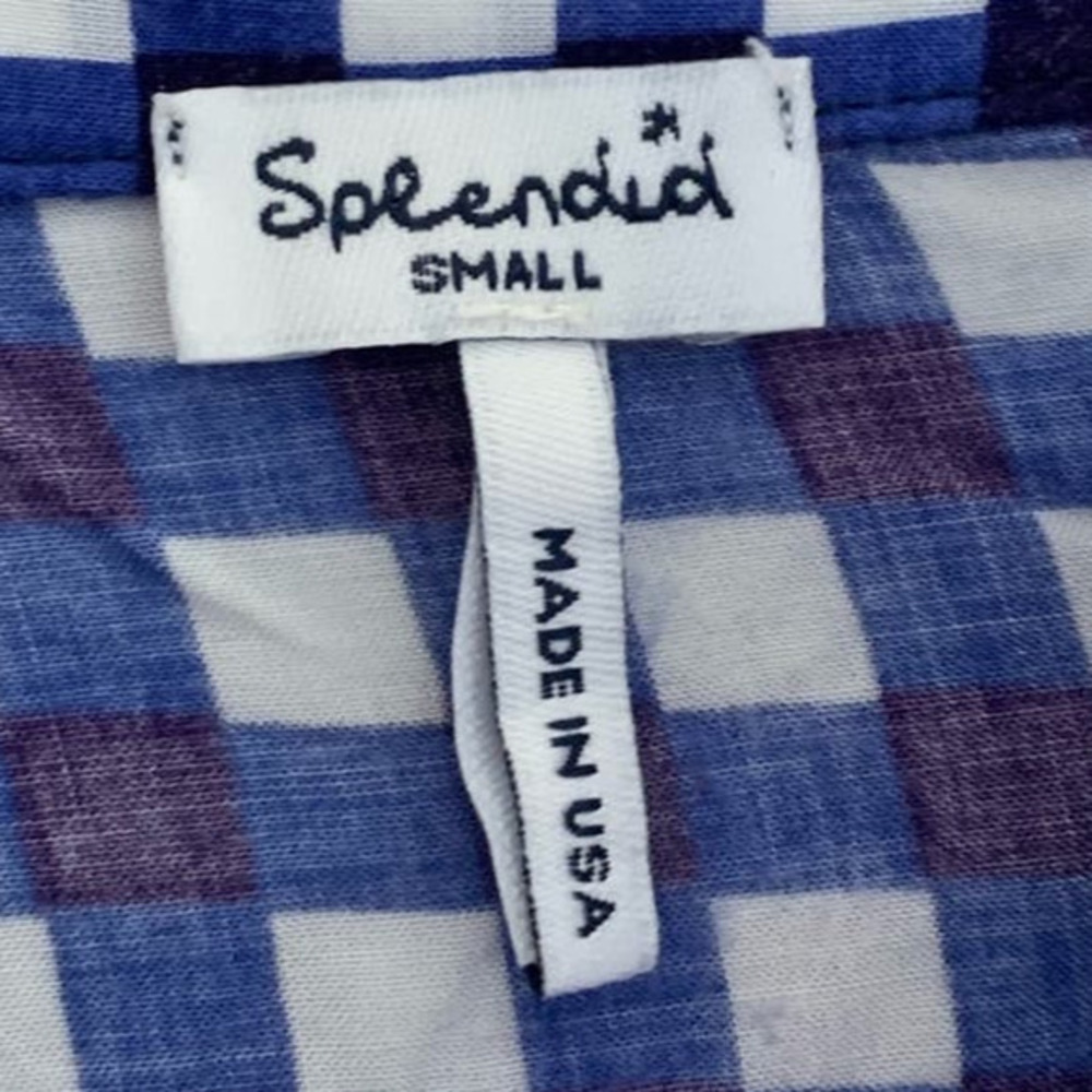 Splendid Gingham Button Down Navy‎ - Picture 6 of 9